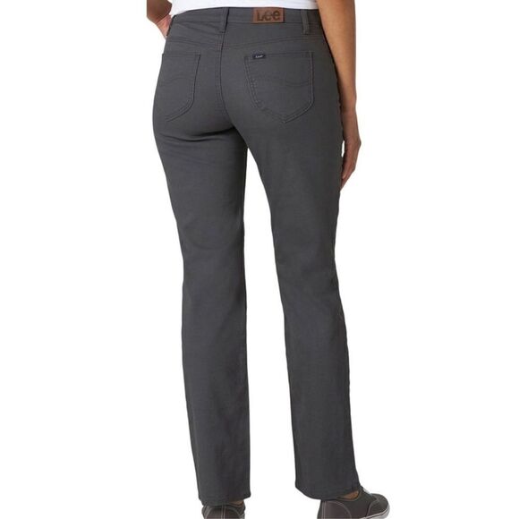 LEE Women’s 18 Medium Mid-Rise Straight Leg Jeans in Charcoal - Picture 5 of 12